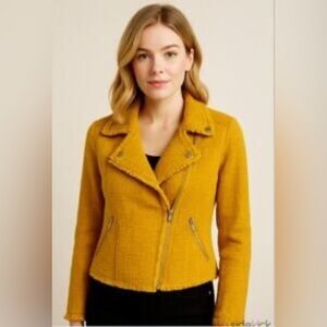 Carolina Belle Yellow Tweed Blazer Jacket